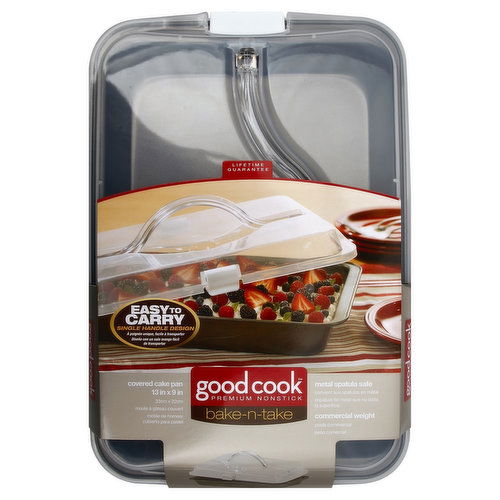 Good Cook Cake Pan, Covered, Bake-n-Take, Premium Nonstick