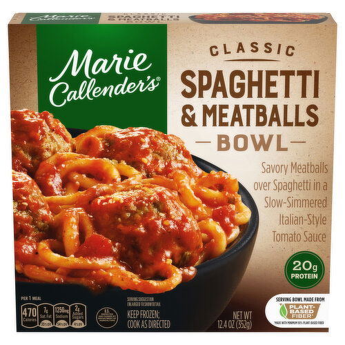 Marie Callender's Classic Spaghetti and Meatballs Bowl, Frozen Meal