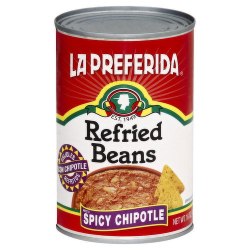 La Preferida Refried Beans, with Spicy Chipotle