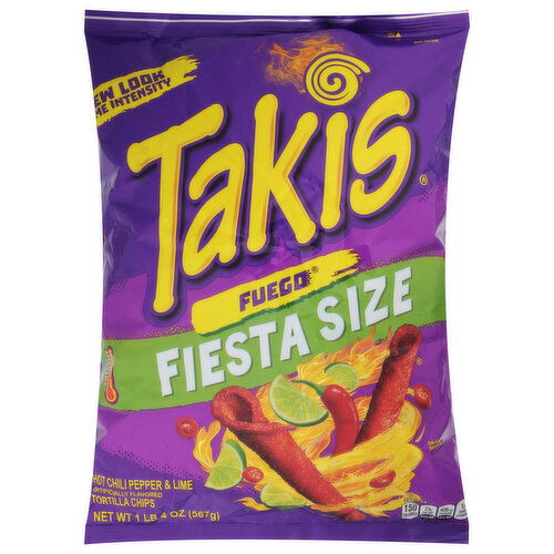 Takis Tortilla Chips, Fuego, Extreme, Fiesta Size