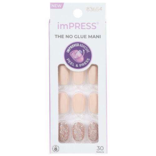 imPress Press-On Manicure Nails, Evanesce, Short
