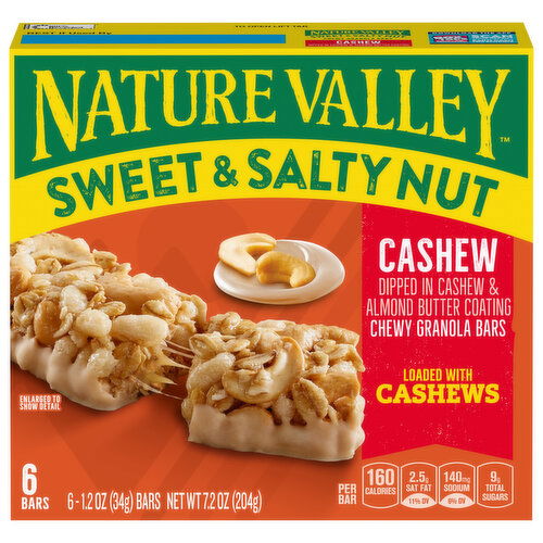 Nature Valley Sweet & Salty Nut Granola Bars, Chewy, Cashew