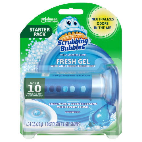 Scrubbing Bubbles Fresh Gel Toilet Cleaning Stamp Starter Pack