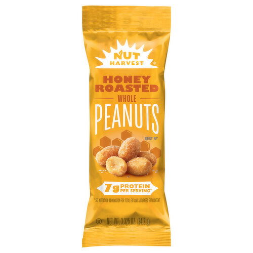 Nut Harvest Peanuts, Honey Roasted, Whole