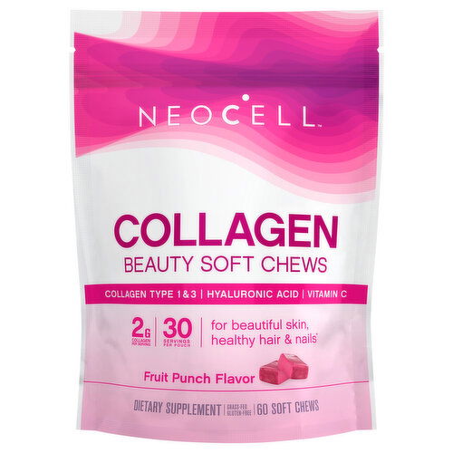 Neocell Collagen, Beauty Soft Chews, Fruit Punch Flavor