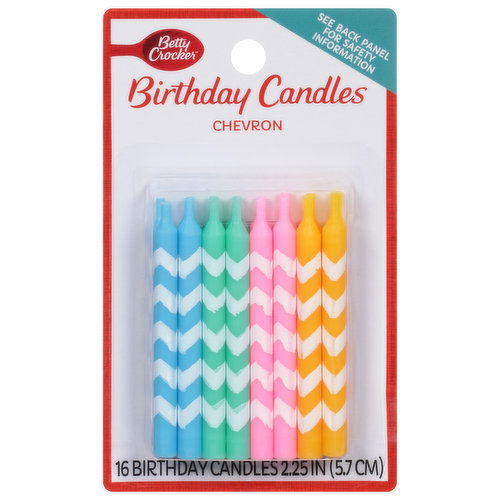 Betty Crocker Birthday Candles, Chevron, 2.25 Inch