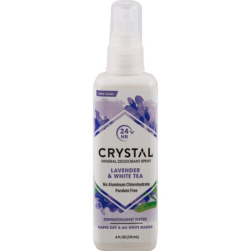 Crystal Deodorant, Mineral, Lavander & White Tea, Spray