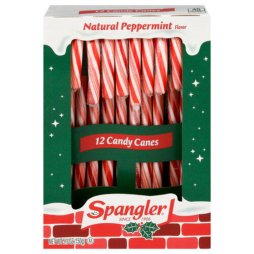 Spangler Candy Canes, Natural Peppermint Flavor