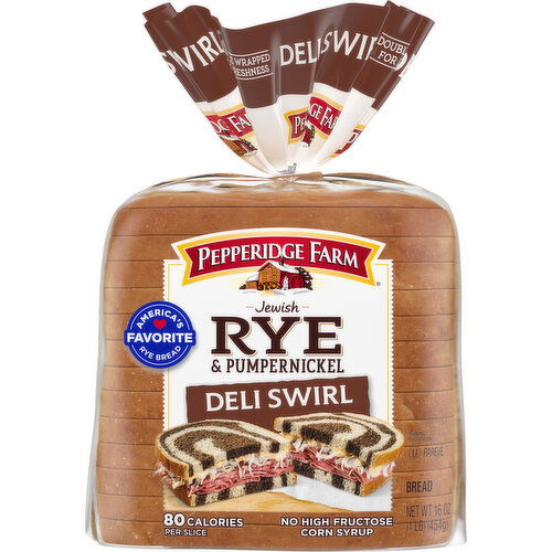 Pepperidge Farm® Jewish Rye & Pumpernickel Deli Rye & Pump Swirl Bread