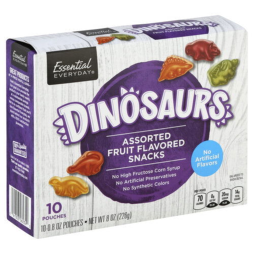 Essential Everyday Fruit Flavored Snacks, Assorted, Dinosaurs