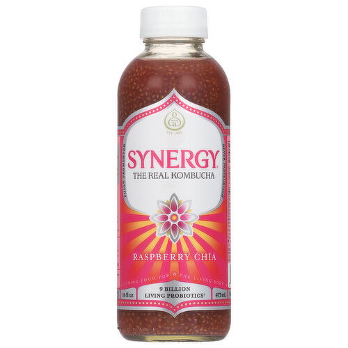 Synergy Kombucha, Raspberry Chia