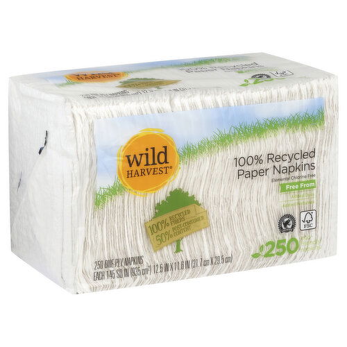 Wild Harvest Napkins, 100% Recycled Paper, One-Ply