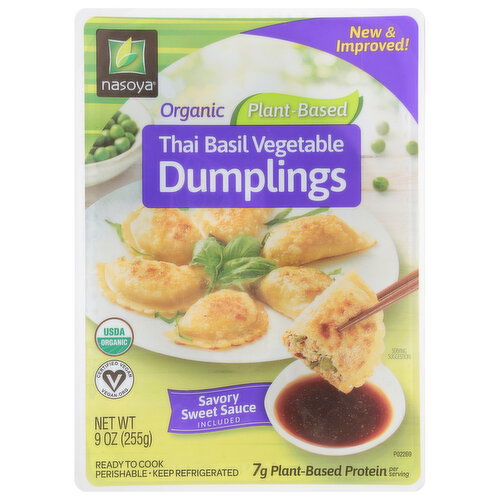 Nasoya Dumplings, Organic, Plant-Based, Thai Basil Vegetable