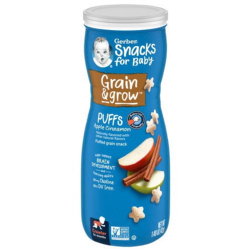 Gerber Snacks for Baby Puffs, Apple Cinnamon