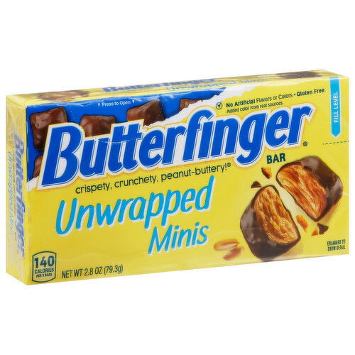 Butterfinger Candy Bar, Unwrapped, Minis