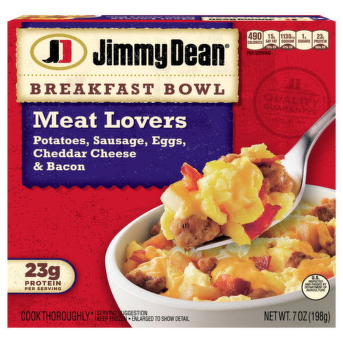 Jimmy Dean Breakfast Bowl Meat Lovers, Frozen, 7 oz Bowl