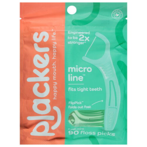 Plackers Floss Picks, Micro Line, Fresh Mint