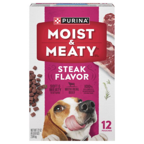 Moist & Meaty Dog Food, Steak Flavor