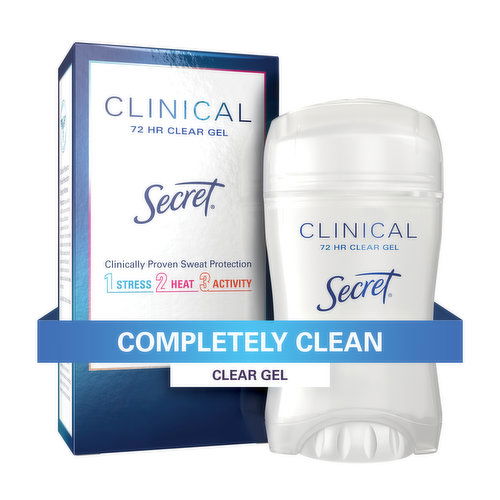 Secret Clinical Strength Clinical Strength Clear Gel Antiperspirant and Deodorant, Completely Clean, 1.6 oz