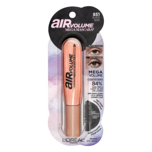 L'Oreal Air Volume Mega Mascara Mascara, Black 851