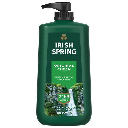 Irish Spring Face + Body Wash, Moisturizing, Original Clean