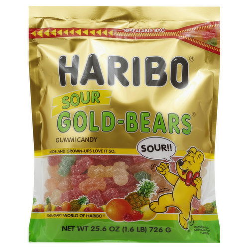 Haribo Gold-Bears Gummy Candy, Sour