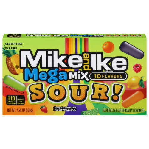 Mike and Ike Mega Mix Sour 10 Flavors Candy