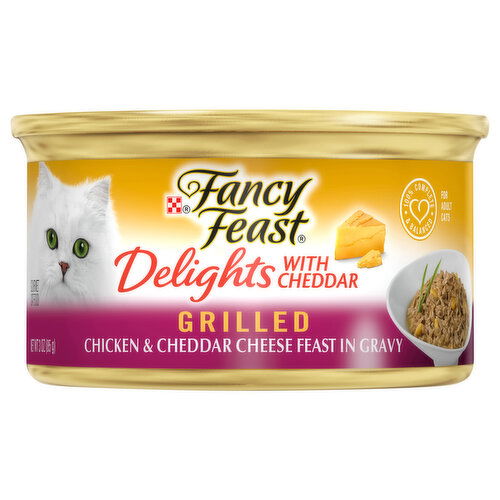 Fancy Feast Delights Grilled Gravy Wet Cat Food, Delights Grilled Chicken & Cheddar Cheese Feast