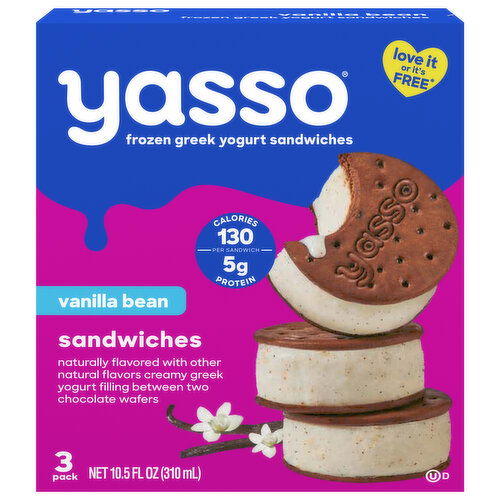 Yasso Greek Vanilla Bean Yogurt Sandwiches