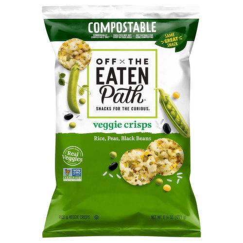 Off The Eaten Path Veggie Crisps, Rice, Peas, Black Beans