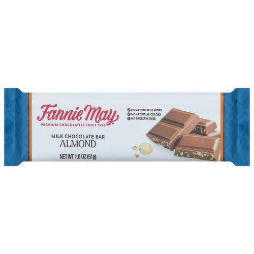 Fannie May Milk Chocolate Bar, Almond