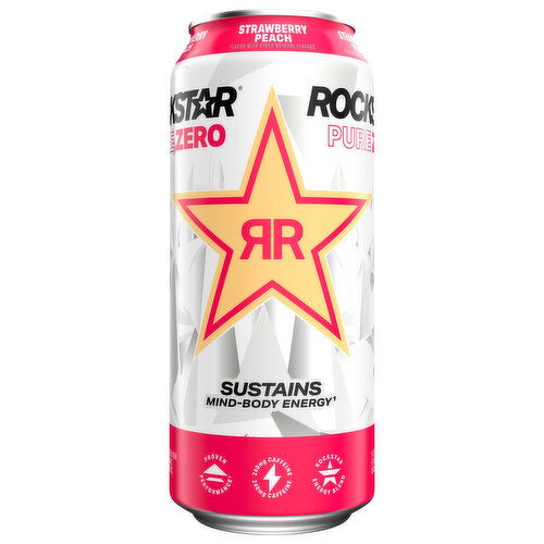 Rockstar Sugar Free Pure Zero Strawberry Peach Energy Drink