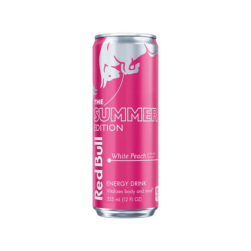 Red Bull Summer Edition Energy Drink, White Peach, with 114mg Caffeine, Taurine & B Vitamins