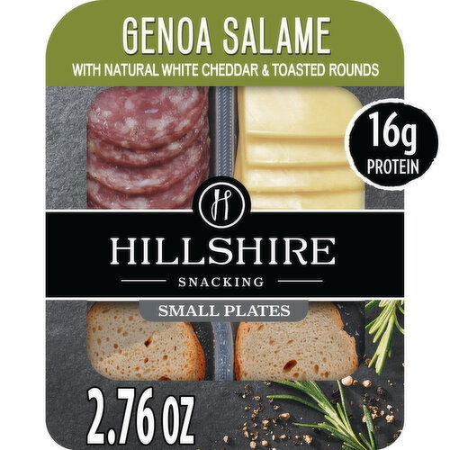 Hillshire Farm Small Plates, Genoa Salami Deli Lunch Meat and White Cheddar Cheese