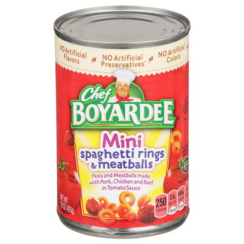 Chef Boyardee Spaghetti Rings & Meatballs, Mini