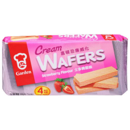 Garden Wafers, Strawberry, Cream