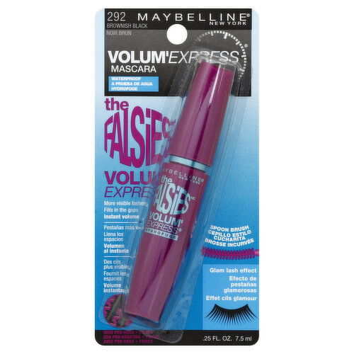 maybelline Volum'Express Mascara, Waterproof, Brownish Black 292