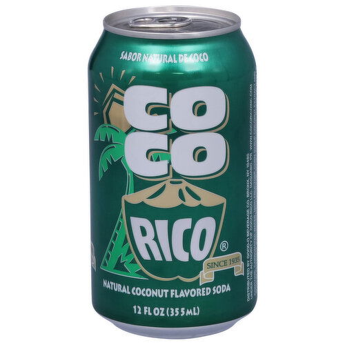 Coco Rico Soda, Natural Coconut Flavored