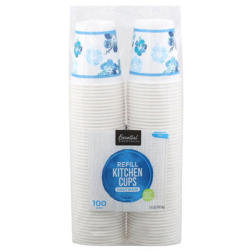 Essential Everyday Kitchen Cups, Refill, 5 Fluid Ounce