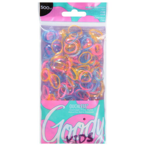 Goody Ouchless Elastics, Latex, Glitter Color Tint, Girls Value