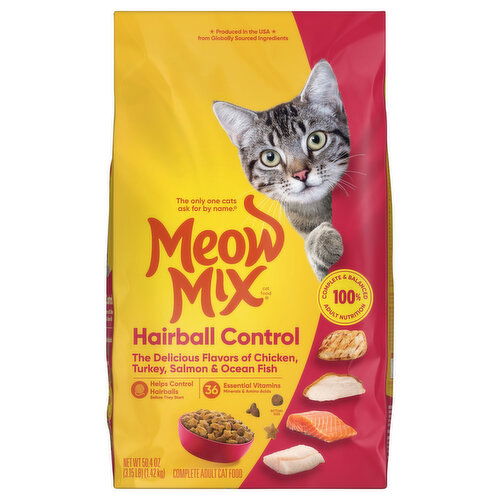 Meow Mix Cat Food, Complete Adult, Hairball Control