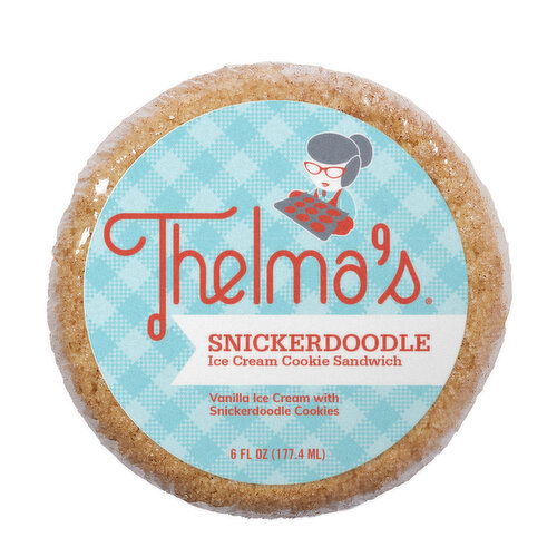 Thelma's 6 oz. Ice Cream Sandwich Thelma's Snickerdoodle with Vanilla Ice Cream Sandwich 6 Fluid Ounce