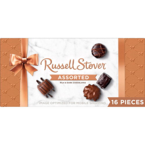 Russell Stover Bowline Assorted Milk & Dark Chocolate Gift Box 9.4 oz. (≈ 16 pieces)