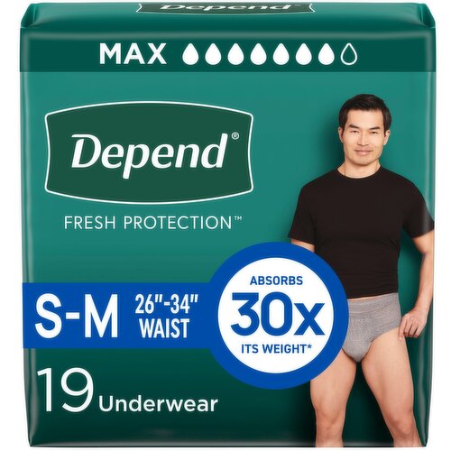 Depend Fresh Protection Incontinence Underwear for Men, Maximum Absorbency