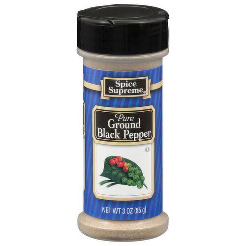 Spice Supreme Black Pepper, Ground, Pure