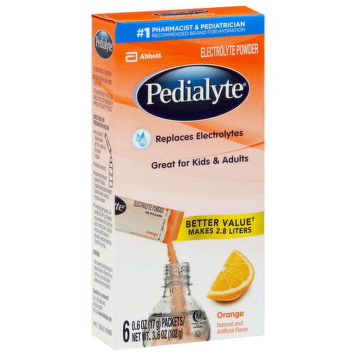 Pedialyte Electrolyte Powder, Orange