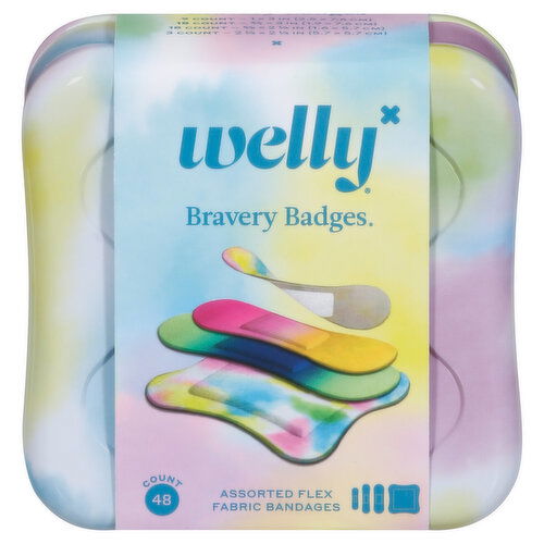 Welly Bravery Badges Fabric Bandages, Assorted Flex