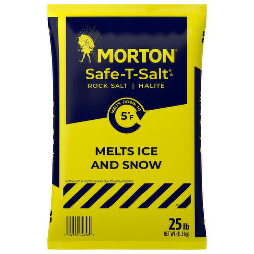 Morton Safe-T-Salt Halite Rock Salt Ice Melt