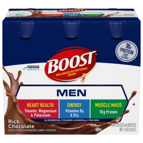 Boost Balanced Nutritional Drink, Rich Chocolate, Men