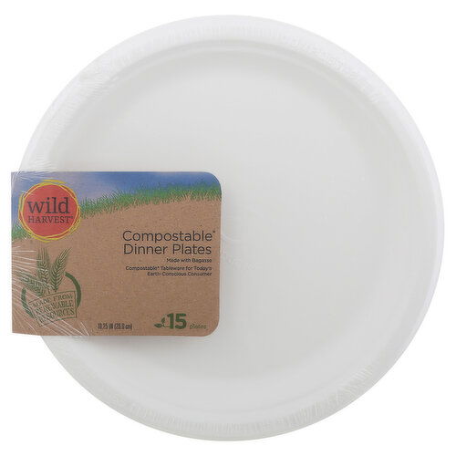 Wild Harvest Dinner Plates, Compostable, 10.25 Inch